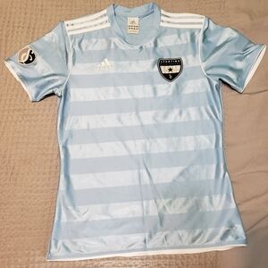 Adidas Sporting Blue Valley Soccer Jersey - Light Blue/White - #23 Size S